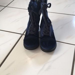 Mossimo Blue Velvet Boots